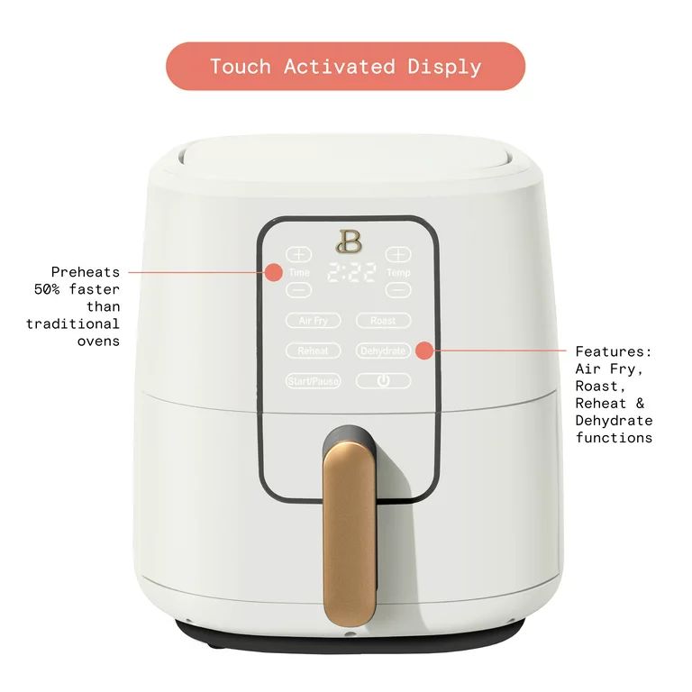 Beautiful 6 Quart Touchscreen Air Fryer, White Icing by Drew Barrymore | Walmart (US)