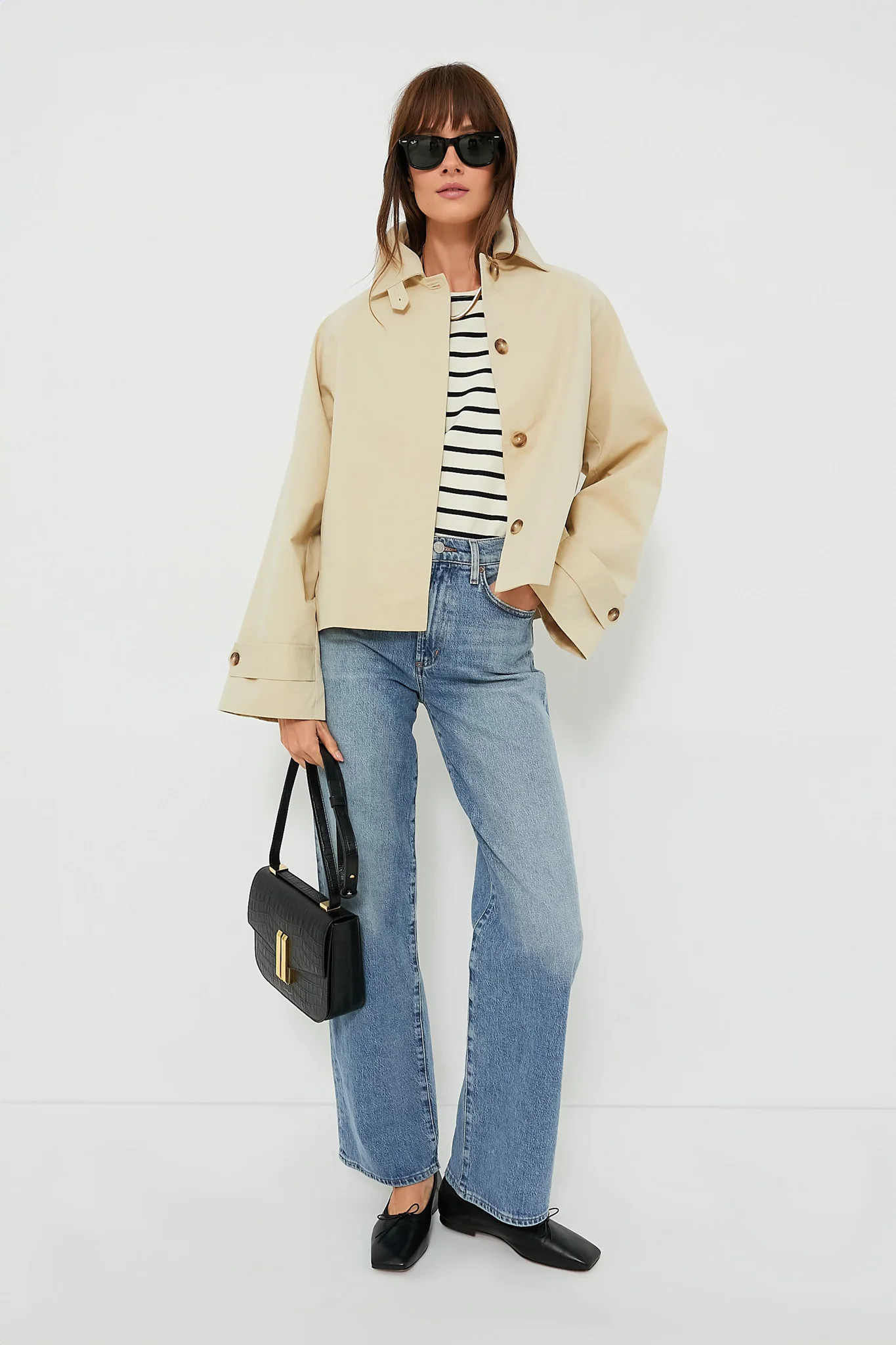 Khaki Drew Short Trench Coat | Tuckernuck (US)