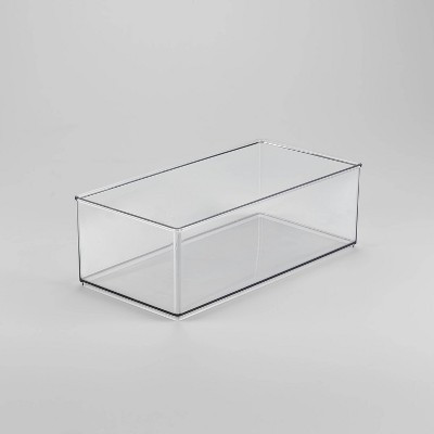 12" x 6" x 4" All Purpose Storage 1/2 Storage Bin - Brightroom™: Clear Plastic Decorative Container, No Assembly Required | Target