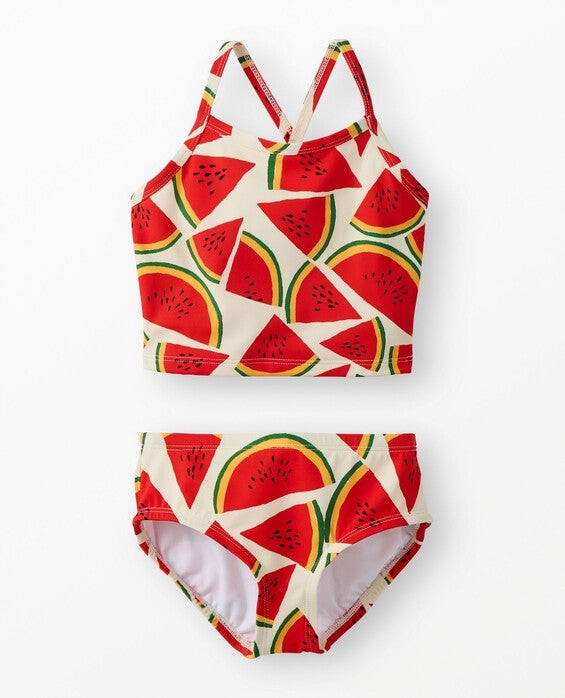 Girls' Red Watermelon Slices Two-Piece Swimsuit - Size Big Kids 12 by Hanna Andersson | Hanna Andersson