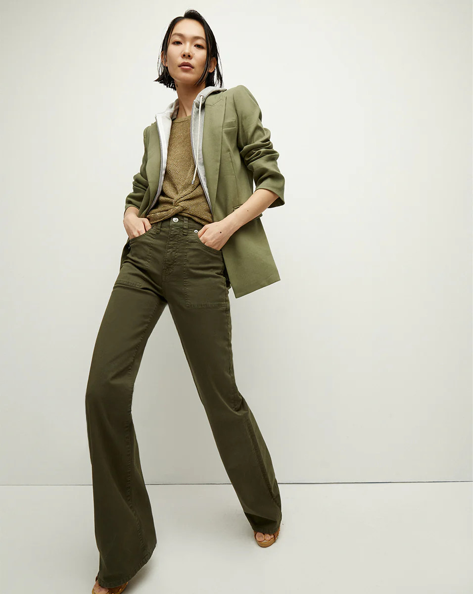 Crosbie Slim Wide-Leg Pant | Patch Pockets | Veronica Beard