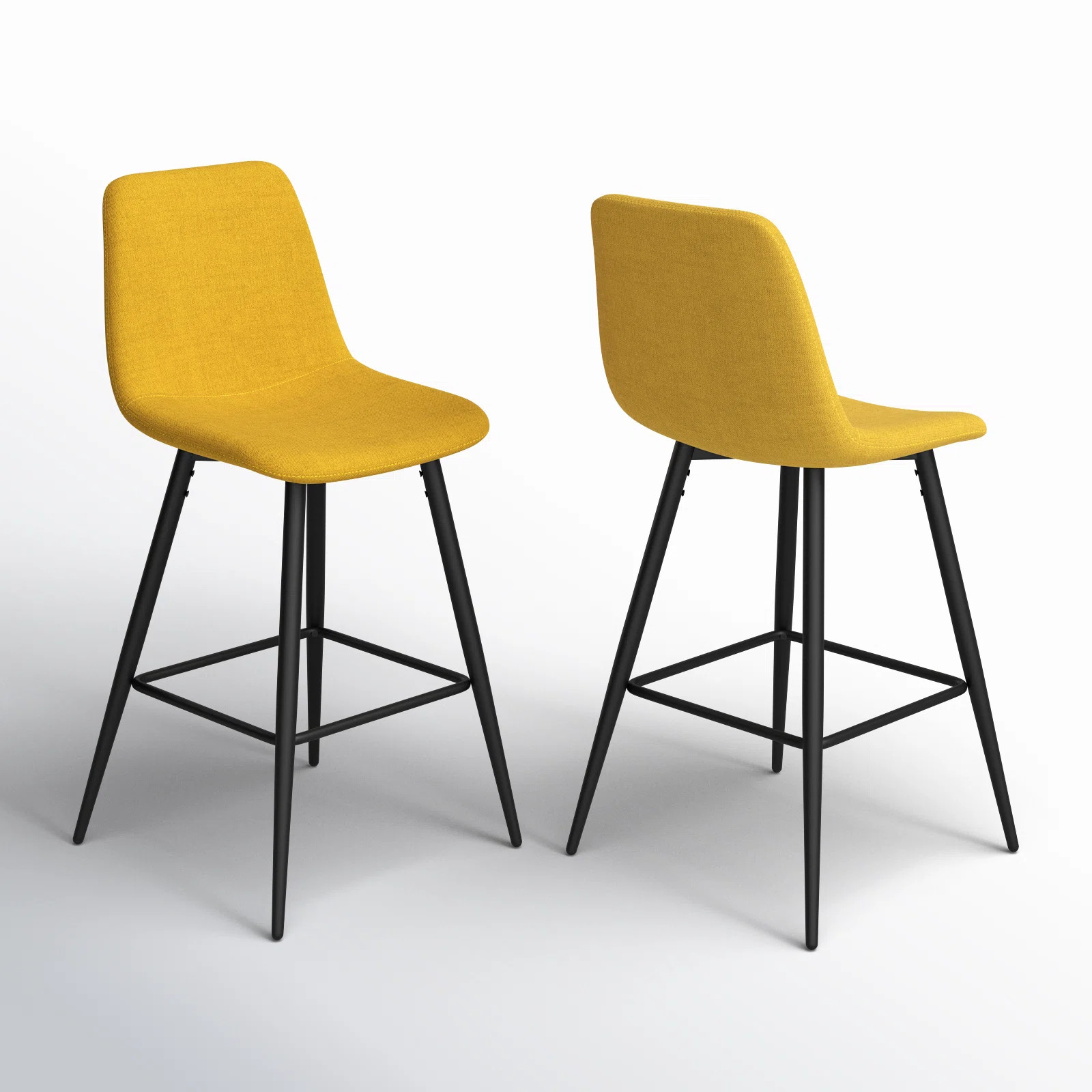 Seidman 26" Upholstered Low Back Counter Stool (Set of 2) | Wayfair North America