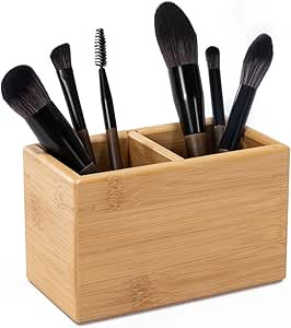 PELYN Makeup Brush Holder Organizer for Vanity, Hair Brush Holder Organizer with 2 Removable Slot... | Amazon (US)