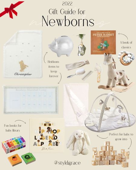 Gift guide for newborns. 

Baby gifts, gifts for newborns, gifts for babies, baby shower gifts, newborn gifts 

#LTKHoliday #LTKbaby #LTKGiftGuide