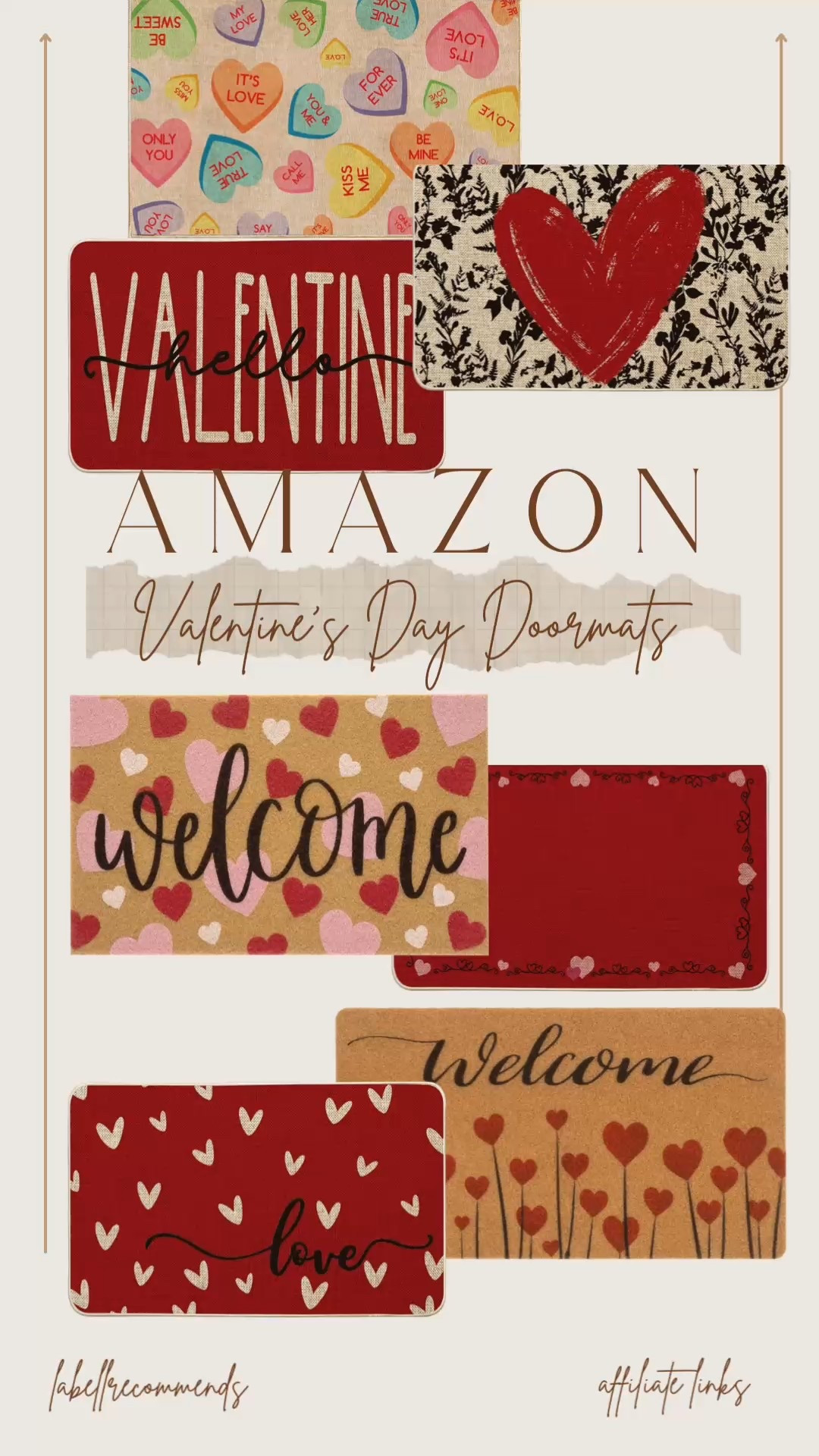 These Amazon Valentine’s Day doormats are an easy way to add festive front porch decor without spending a lot, and they ship fast.

#valentineshomedecor
#frontporchdecor
#seasonaldoormats
#amazonhomefinds

Valentine’s Day home decor, Valentine’s Day doormat, front porch Valentine decor, Valentine’s entryway decor, Valentine’s outdoor decor, heart themed home decor, affordable Valentine’s decorations

#LTKFindsUnder50 #LTKSeasonal #LTKHome
