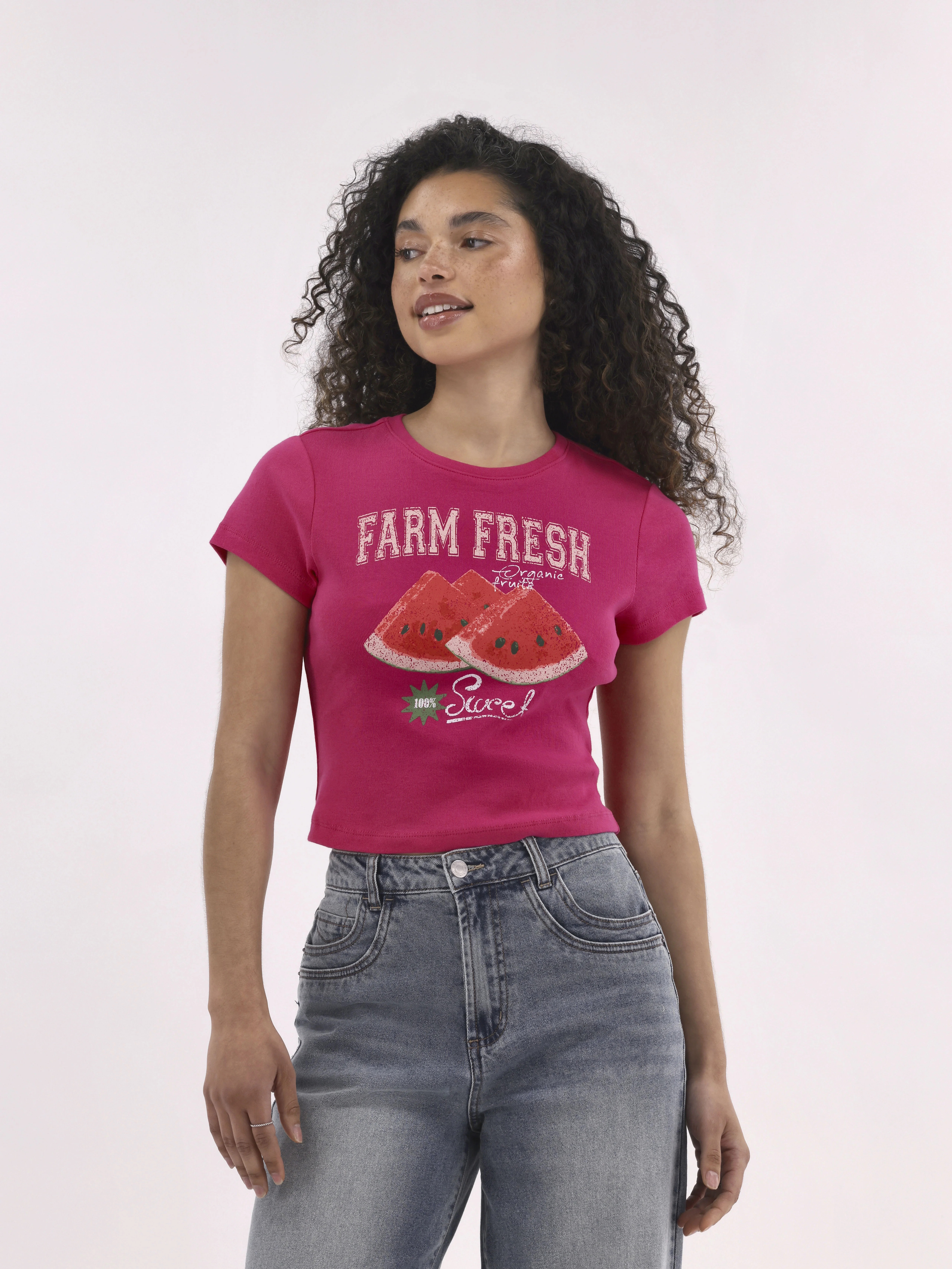 No Boundaries Graphic Cotton Baby Tee, Women's | Walmart (US)