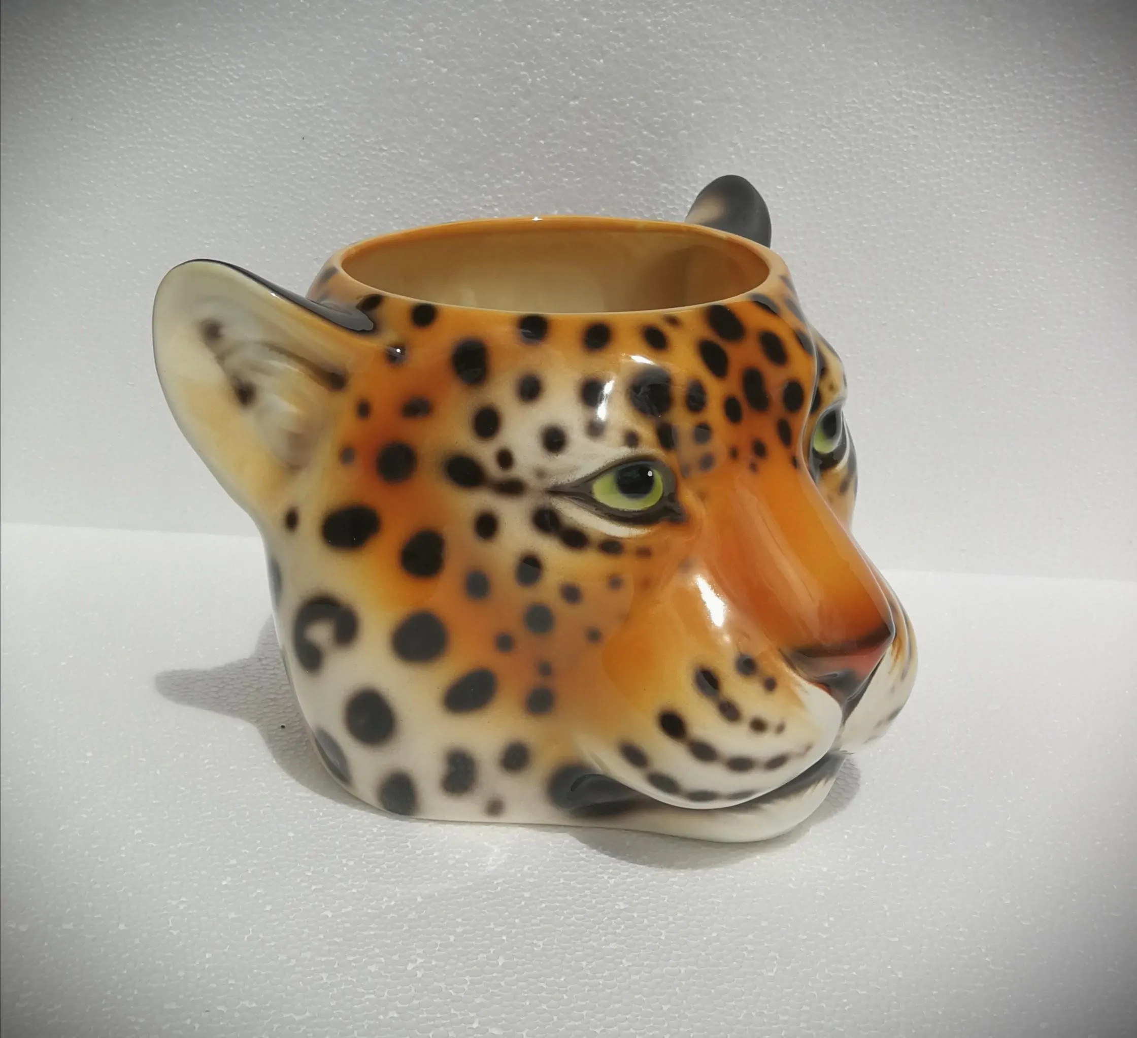 Exclusive decorative figure LEOPARD HEAD 38 cm ceramic planter handmade in Italy | Etsy (Global)