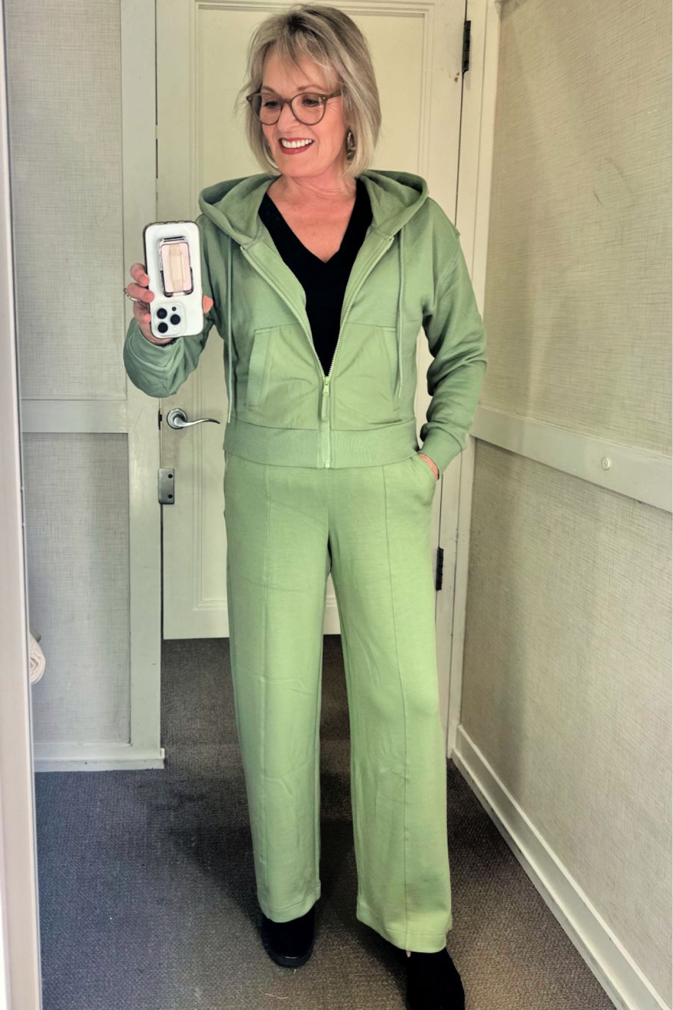 This matching cotton set from Loft would be perfect for everything from travel to lounging. It comes in this pistachio color as well as white and regular and petite sizes. I’m wearing the super-soft v-neck tee underneath the hoodie. 

#fashion #fashionover50 #fashionover60 #springfashion #loft #loftfashion #lou&grey #matchingset #traveloutfit #matchingsetfortravel

#LTKfindsunder50 #LTKstyletip #LTKSpringSale