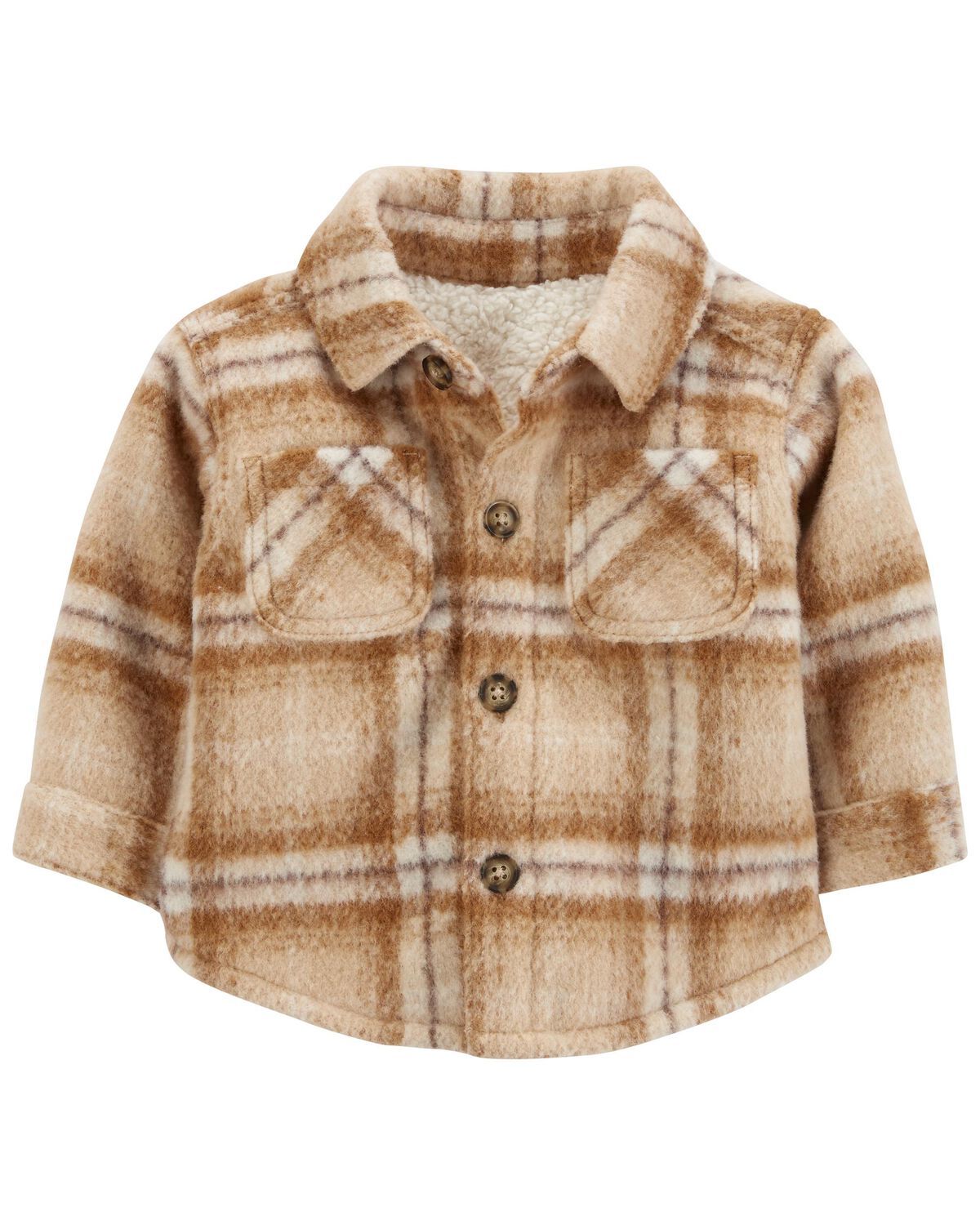 Brown Baby Plaid Sherpa-Lined Shacket
 | carters.com | Carter's