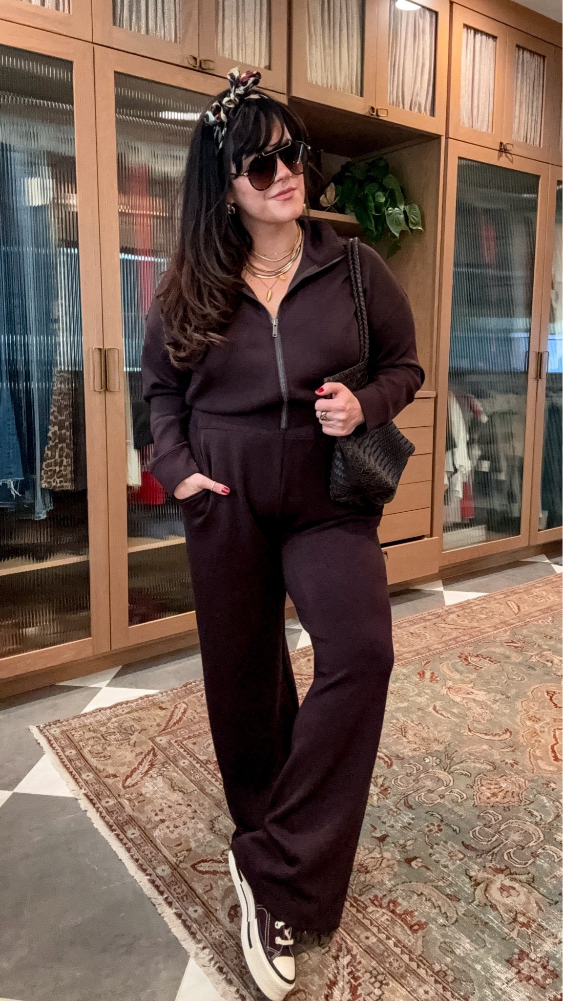 Sized up to a 1x in this truffle brown wide leg jumpsuit code: taryntrulyxspanx

#LTKStyleTip #LTKSeasonal #LTKMidsize