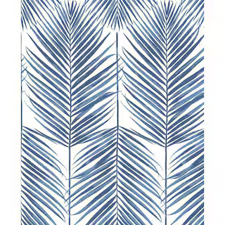 Seabrook Designs Coastal Blue Paradise Palm Prepasted Wallpaper Roll 56 sq. ft. PR10702 - The Hom... | The Home Depot