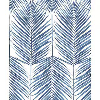 Coastal Blue Paradise Palm Prepasted Wallpaper Roll 56 sq. ft. | The Home Depot