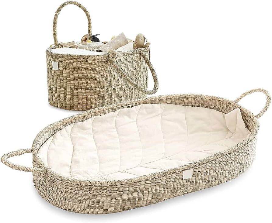 BEBE BASK Premium Nursery Bundle - Matching Baby Changing Basket & Baby Diaper Caddy Organizer - ... | Amazon (US)