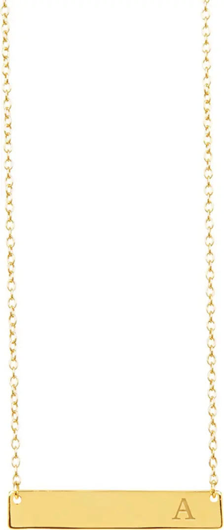 14K Yellow Gold Vermeil Bar Initial Necklace - Multiple Letters Available | Nordstrom Rack