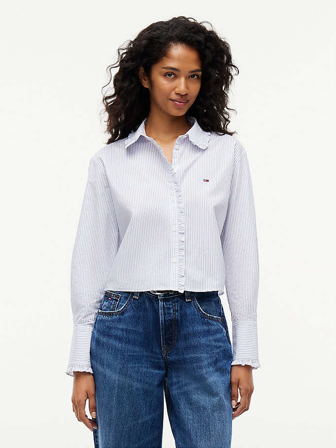Relaxed Fit Ruffle Poplin Shirt | Tommy Hilfiger UK