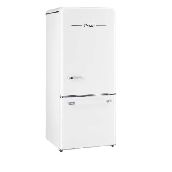 Classic Retro 29.1" Frost-Free 17.7 cu. ft. Energy Star Certified Bottom Freezer Refrigerator | Wayfair Professional