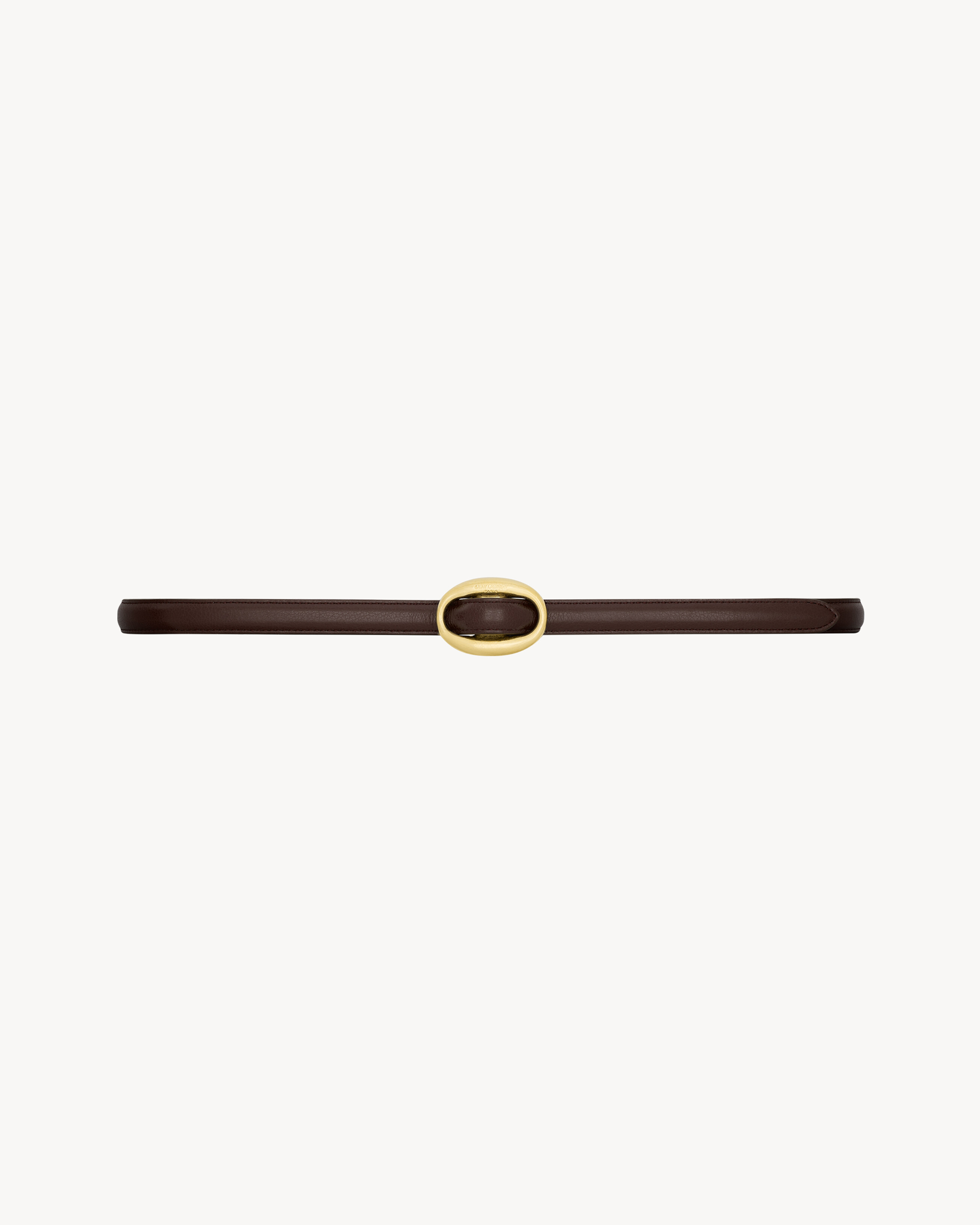 oval buckle thin belt in smooth leather | Saint Laurent Inc. (Global)