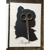 Hand-Cut Silhouette Portrait - Custom Heirloom Fine Art | Etsy (US)
