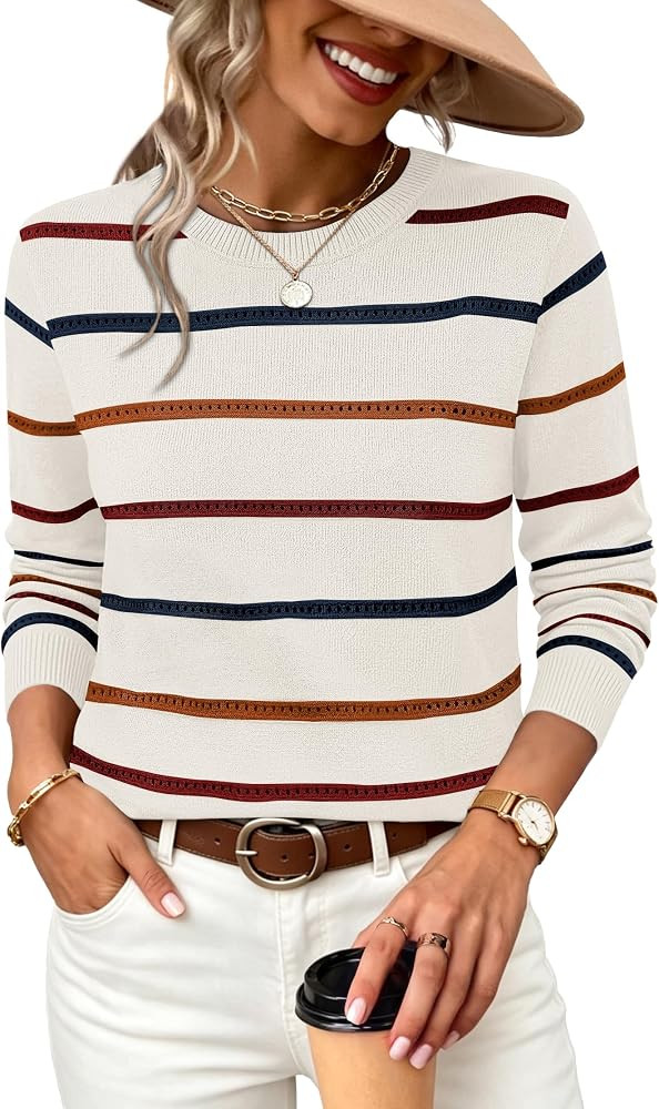WIHOLL Fall Outfits for Women 2026 Hollow Out Knit Sweater Fashion Clothing | Amazon (US)