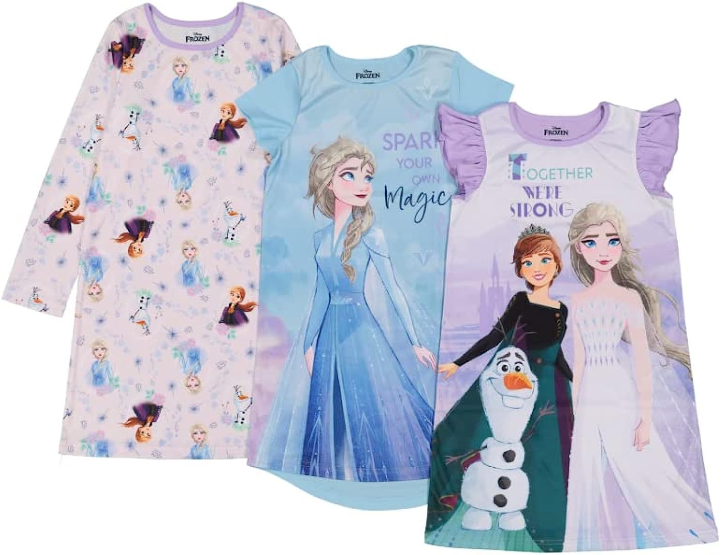 Disney Girls' Princess | Frozen | Minnie Mouse 3-Pack Nightgown | Amazon (US)