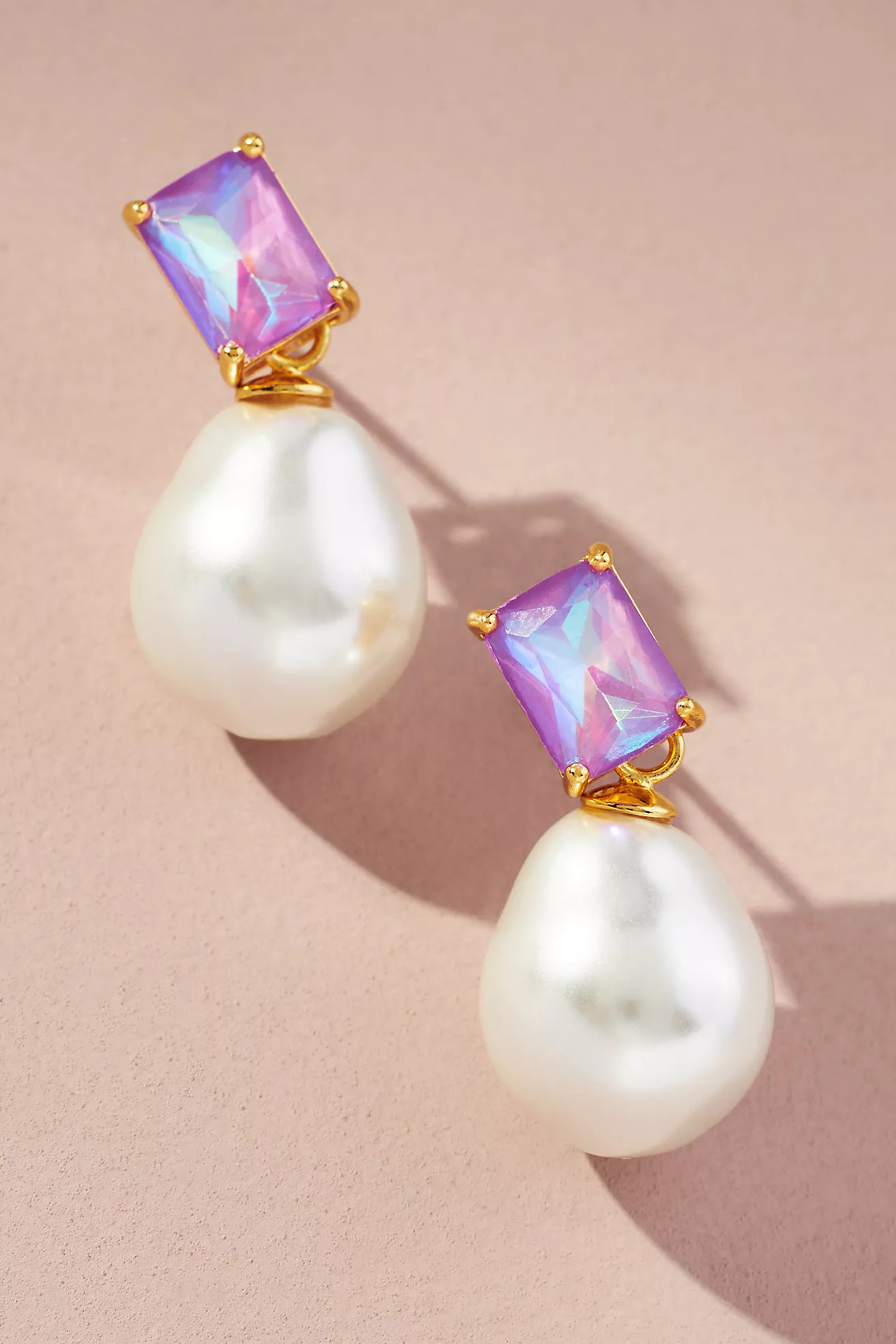 Festive Crystal Pearl Drop Earrings | Anthropologie (US)