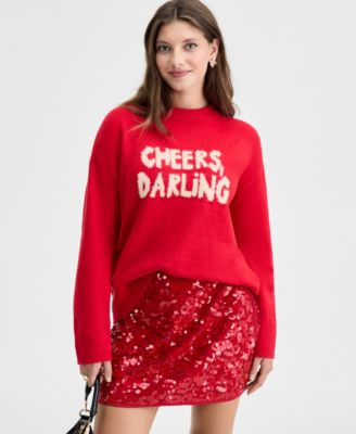 Women's Cheers Darling Crewneck Sweater, Macy's Exclusive | Macy's