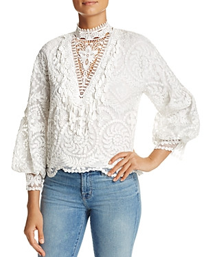 Kobi Halperin Mock Neck Lace Blouse | Bloomingdale's (US)