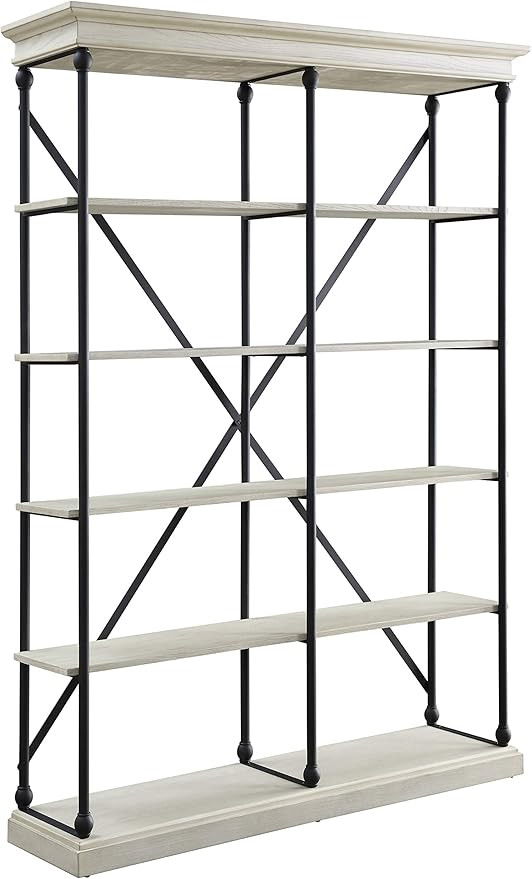 Acme Furniture Rukia Bookshelf, White and Black | Amazon (US)