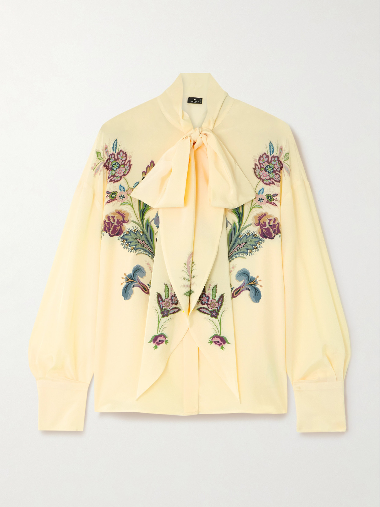 Etro - Pussy-bow Floral-print Silk-chiffon Blouse - Neutrals | NET-A-PORTER (US)