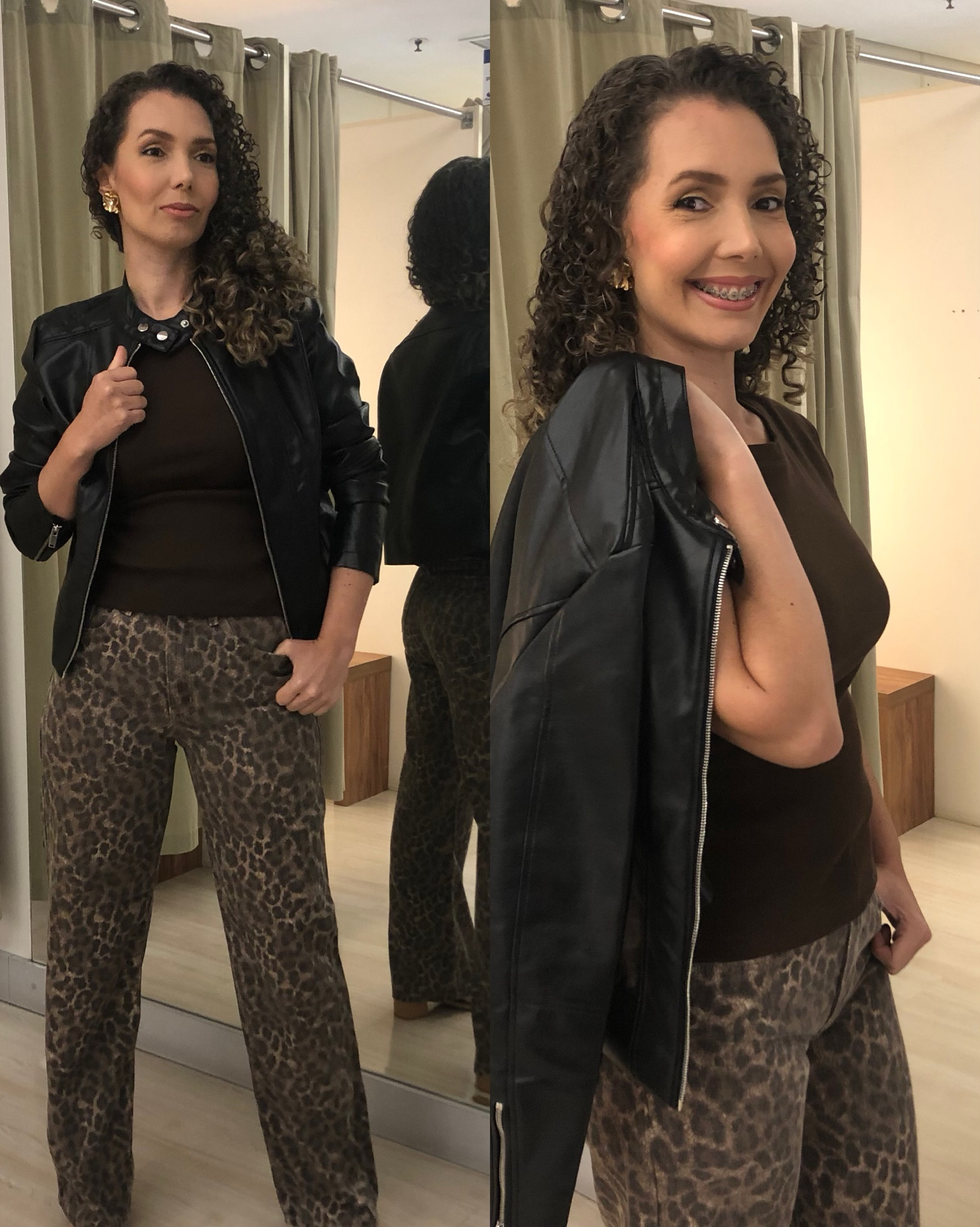 Uma produção certeira nesse inverno: calça reta animal print (onça super tendência ), adicionada com uma blusa marrom (cor favorita do street style), sobreposta com jaqueta de couro PU na cor preta. 
Peças das lojas @renner .

#LTKbrasil #LTKdicadeestilo