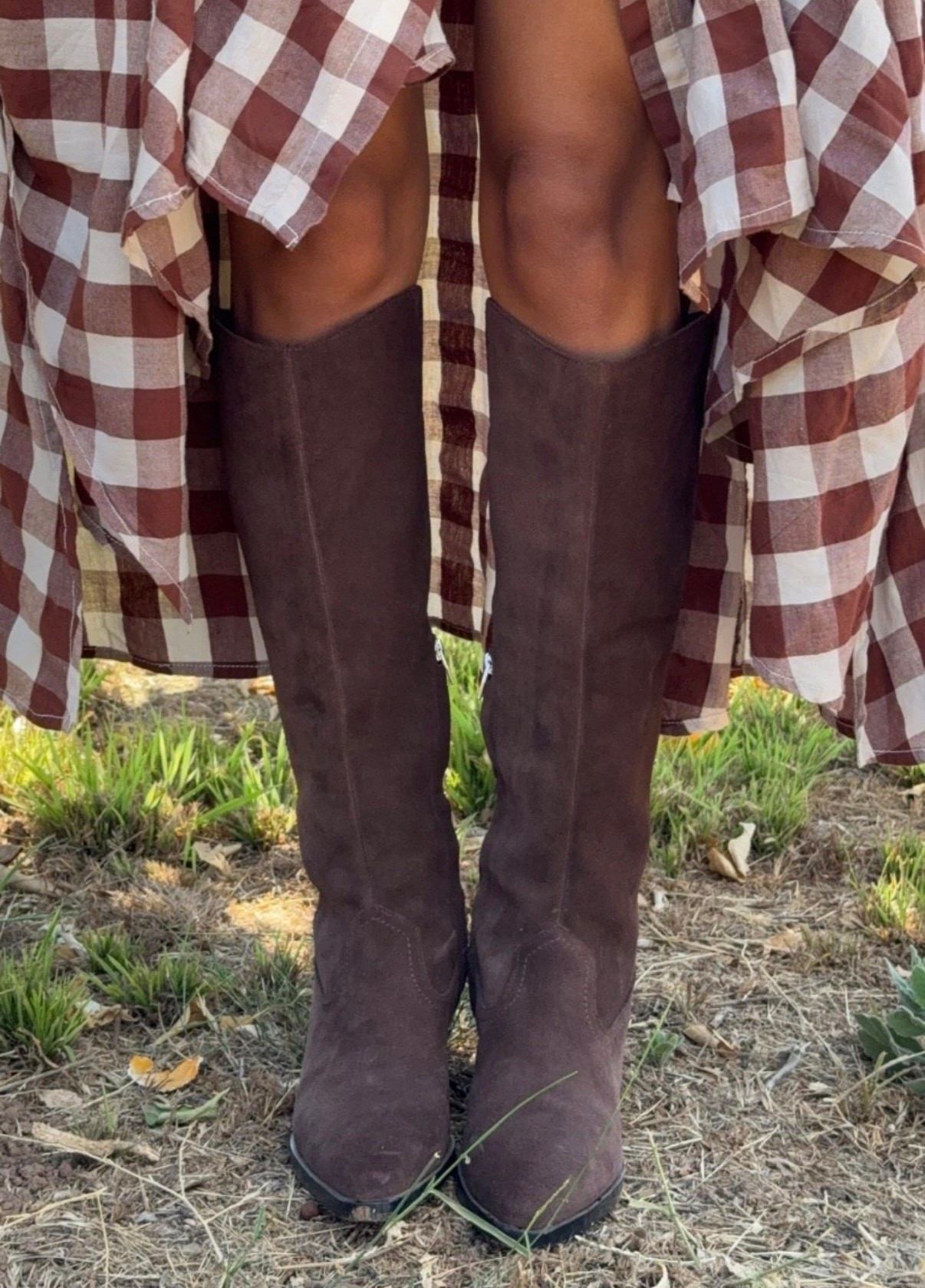 Western boots
Cowboy boots 
Boots 
Winter outfit 
Plaid dress #LTKStyleTip #LTKShoeCrush

#LTKSeasonal
