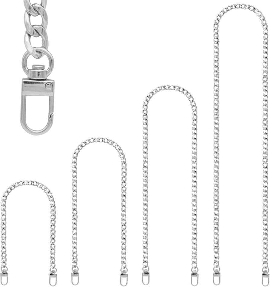 RAPUDA Purse Chain Strap, 4 Pieces Different Sizes Bag Chain Strap, Metal Chain Straps for DIY Pu... | Amazon (US)