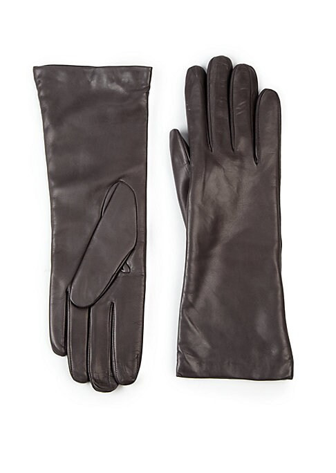 Saks Fifth Avenue Women's Cashmere-Lined Leather Gloves - Grey - Size 7 | Saks Fifth Avenue