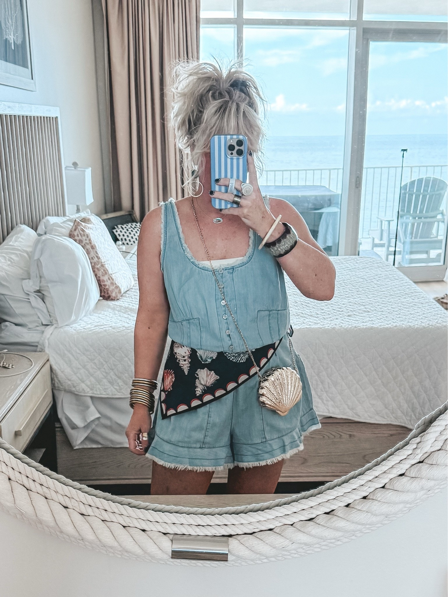 This romper is adorable and from @Walmart 💙 I’m in a size Medium and it fits but a little big up top. I added my ribbed bandeau top underneath and it was perfect! 
✨My scarf is from Anthropologie last year so I found some similar ones from there.

#LTKootd #LTKgrwm #LTKOver40