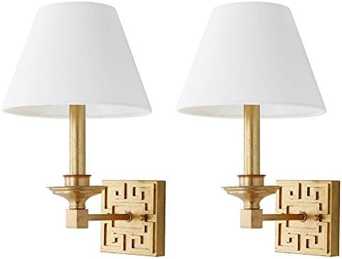 SAFAVIEH Lighting Collection Elvira Greek Key Gold Bedroom Bathroom Vanity Hallway Foyer Living R... | Amazon (US)
