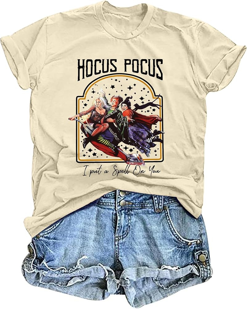 Sanderson Sister Squad Cute T Shirt Halloween Graphic Tees for Women Hocus Pocus Funny Shirts Fal... | Amazon (US)