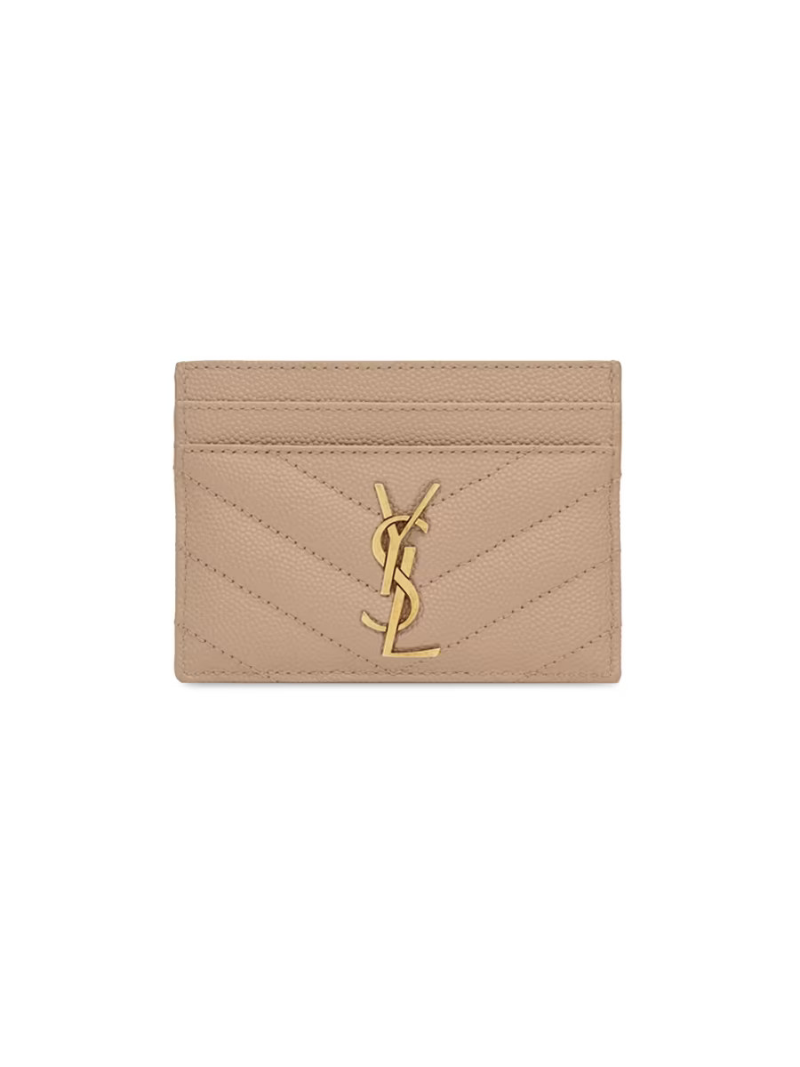 Cassandre Matelasse Card Case in Grain De Poudre Embossed Leather | Saks Fifth Avenue