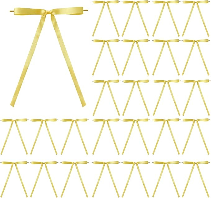 30 Pcs Satin Bows with Twist Tie 5 x 7 Inch Pretied Premade Ribbon Bows for Tree Wreath Garland H... | Amazon (US)