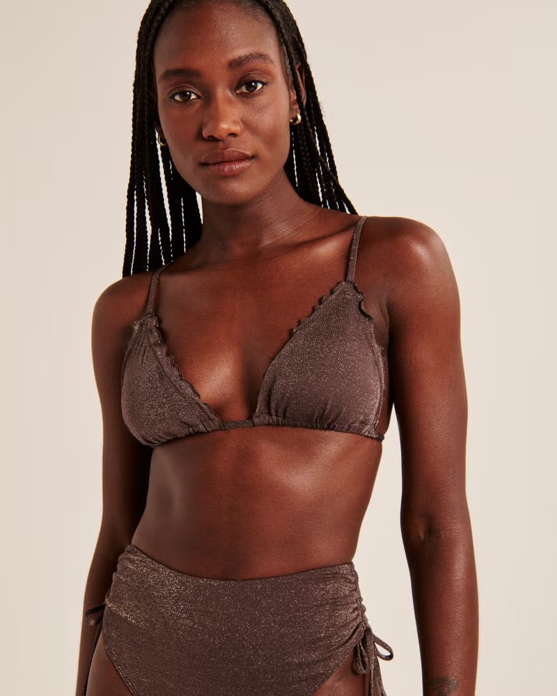 Shimmer Triangle Bikini Top | Abercrombie & Fitch (US)