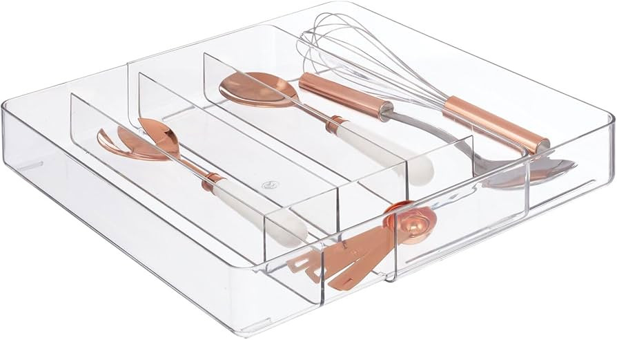 mDesign Adjustable, Expandable Plastic Kitchen Cabinet Drawer Storage Organizer Tray - for Storin... | Amazon (US)