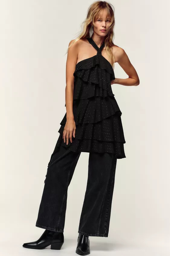 HALTER METALLIC THREAD DRESS | Zara US