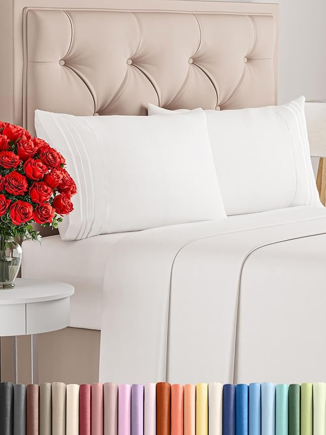King Size 4 Piece Sheet Set - Comfy Breathable & Cooling Bed Sheets Set - Hotel Luxury Bedding fo... | Amazon (US)