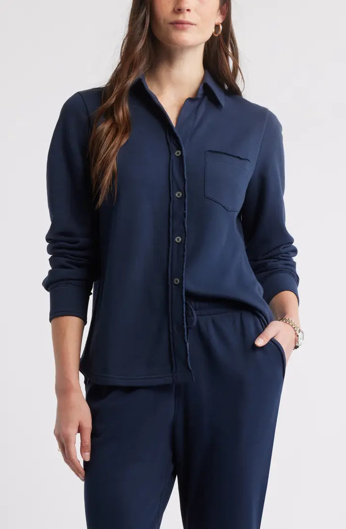 French Terry Button-Up Shirt | Nordstrom