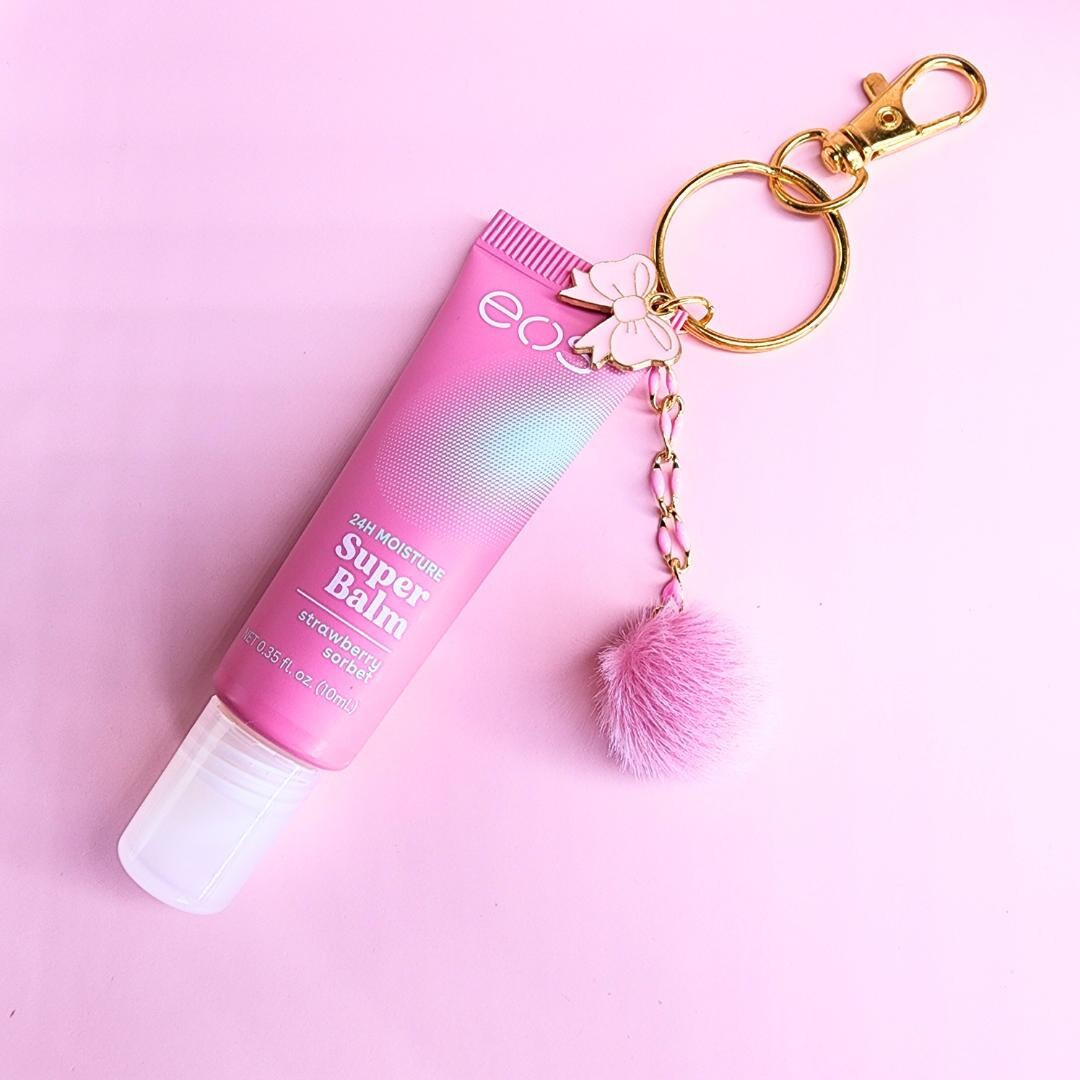 Personalized Lipgloss Charm Stocking Stuffer Pink Bow Theme Party Favor Holiday Party Gift Lipglo... | Etsy (US)