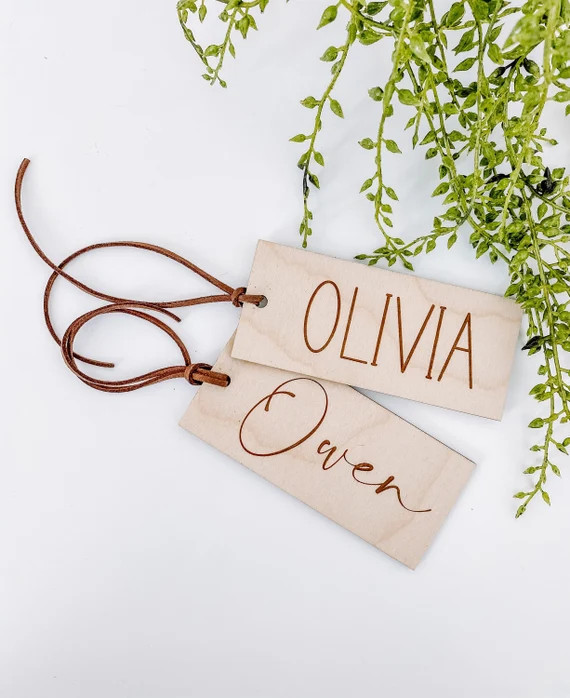 Wooden Name Tags  Wooden Tags  Engraved Tags  Place Card  | Etsy | Etsy (US)
