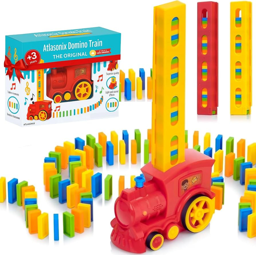 Atlasonix Domino Train - Domino Train for Kids, Dominos Trains Toys, Kids Dominos Set 300/220/160... | Amazon (US)