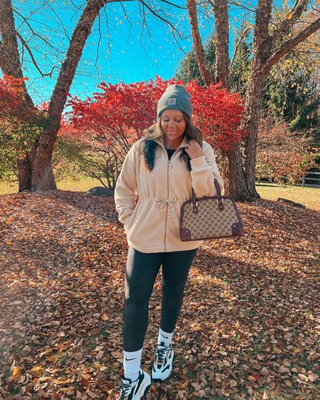 Weekend outfit. Weekend style. Fall outfit. Spanx faux leather leggings. Chunky sneakers. Steve Madden sneakers. Target style. Target finds. Fleece jacket. Carhartt beanie. Fall outfits. Winter outfit 

#LTKshoecrush #LTKSeasonal #LTKunder50