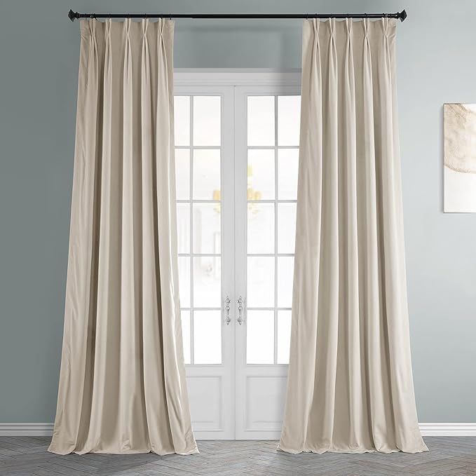 HPD Half Price Drapes Velvet Blackout Curtains For Living Room 25 X 96 Signature Pleated, VPCH-12... | Amazon (US)