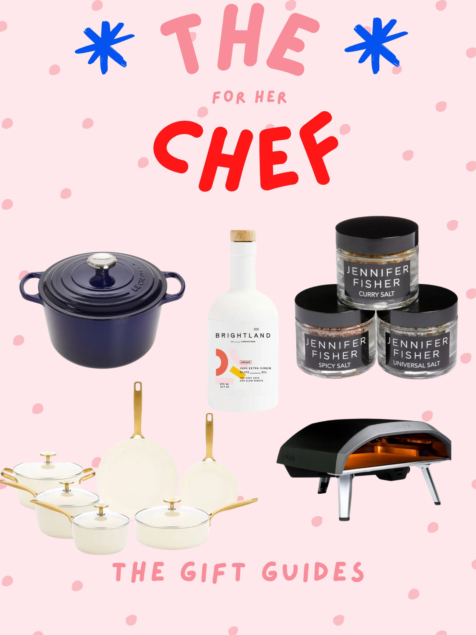 Is she always whipping up some tasty treats? Add these to her kitchen! The green pan x goop set is a hot seller, and the le cruset dutch oven is a timeless staple. Fun add ons include seasoned salts and brightlands olive oil 

#LTKHoliday #LTKSeasonal #LTKGiftGuide
