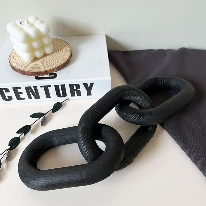 Wood Chain Link Decor3 Link Chain Decoration Pine Wood Carved Modern Home Decoration Used for Far... | Amazon (US)